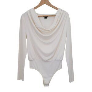 Marciano By Guess Ivory Long Sleeve Cowl Neck Bodysuit Women's Sz S